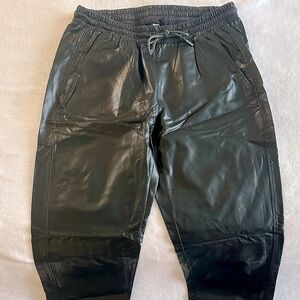 Womens Zara Black leather like Jogger Pants